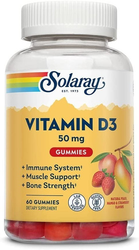 Vitamina D3 50 Mcg Solaray 60 Gomitas