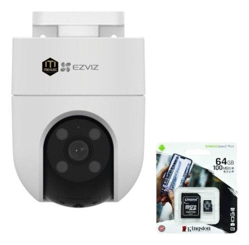 Camara Mextec + Microsd 64gb H8c Ezviz Pt Wifi / 2 Megapixel / Cobertura 360° / Seguimiento Inteligente / Luz Parpadeante / Colores En Oscuridad/ Audio De Dos Vías / Exterior Con Protección
