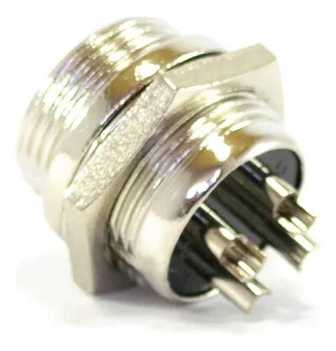 10 Fichas Conector Macho Chasis Microfono 4 Pines Rosca Din