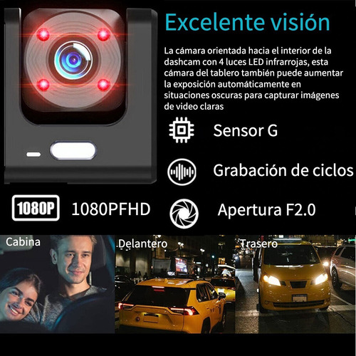 Cxp Aranaro Cámara De Coche 3 En 1 Hd 1080p Con Audio