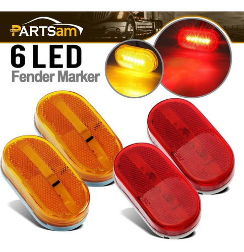 Luz Lateral 6 Led 4 Rojo 2amber 2red