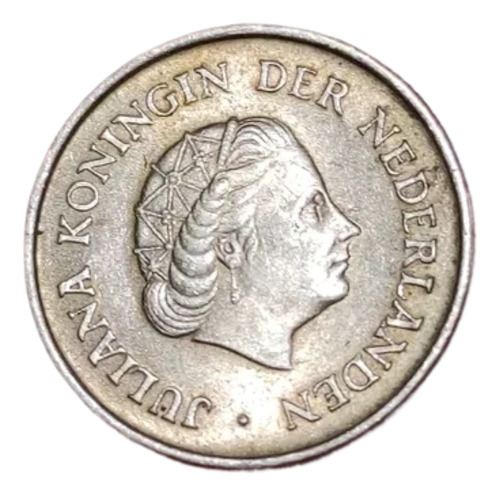 1/4 Gulden Antillas Holandesa 1965 Moneda Plata 