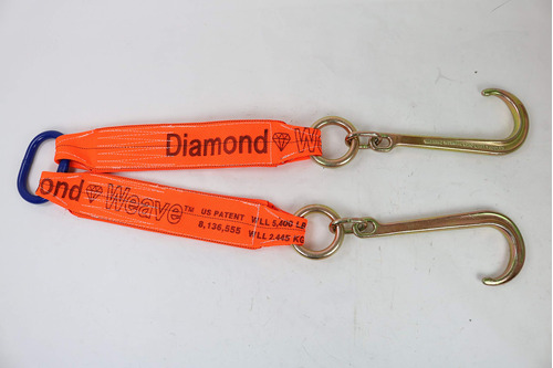Remolque V Bridle 4  X 24  15  J Hook Orange Diamond Weave