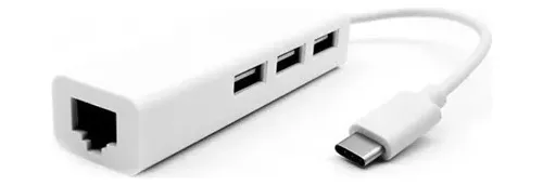 Convertidor Tipo C A Rj45 Lan + Hub 3 Usb 2.0
