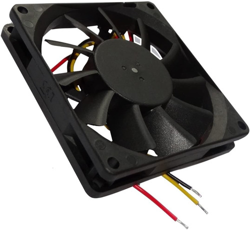 Ventilador Negro 8x8 Caja 12v 0.18amp Gk