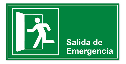 Señalética 34x17cm - Salida De Emergencia Derecha