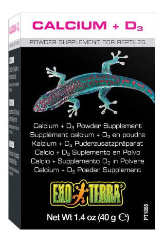 Exo Terra Calcium + D3 40g Calcio Para Reptiles 