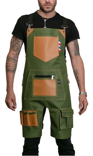 Mandil Barbero Split Leg Modelo Jäger Green Airborne Barbest