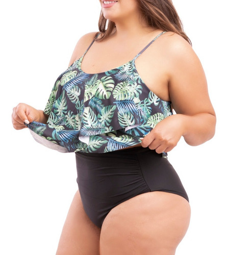 Imagen 4 de 5 de Bikini Tiro Alto Top Vuelos Maorí Hojas