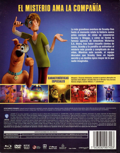 ¡ Scooby ! Scoob Doo 2020 Zac Efron Pelicula Blu-ray + Dvd