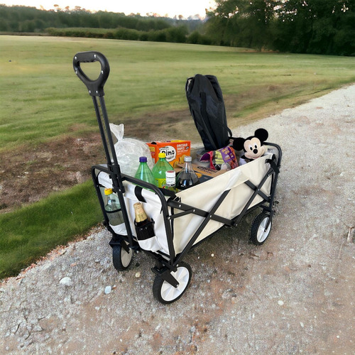 Carrito Vagón Multifuncional Plegable de Carga Compras Camping CJR Color Blanco