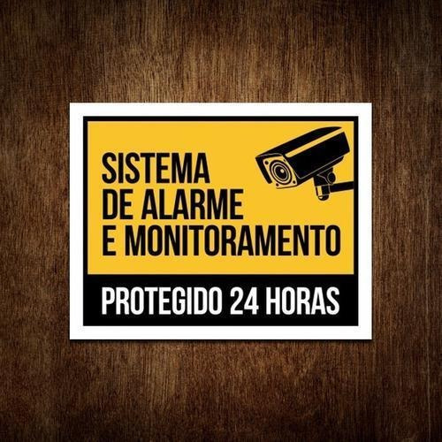 Placa Sistema De Alarme E Monitoramento Protegido (27x35)