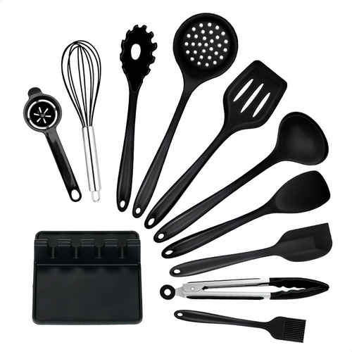 Conjunto De Utensílios Para Cozinha Com 11 Peças Em Silicone