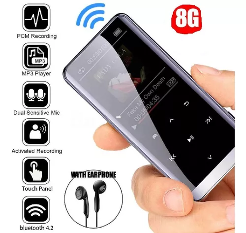 Reproductor Mp3 Mp4 8gb Bluetooth, Fm Radio,grabadora De Voz