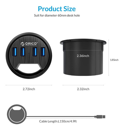 Concentrador Usb 4 Puertos Para Computadora
