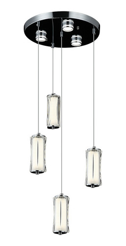 Lampara Colgante Acrílico Rectangular Led 4 Luces