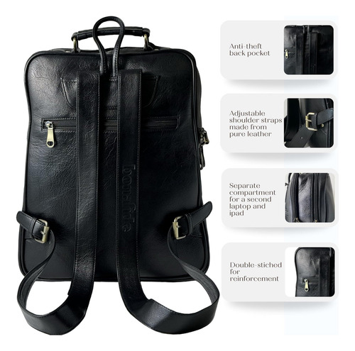 Mochila De Lujo De Cuero Genuino Mochila Elegante Viajes De