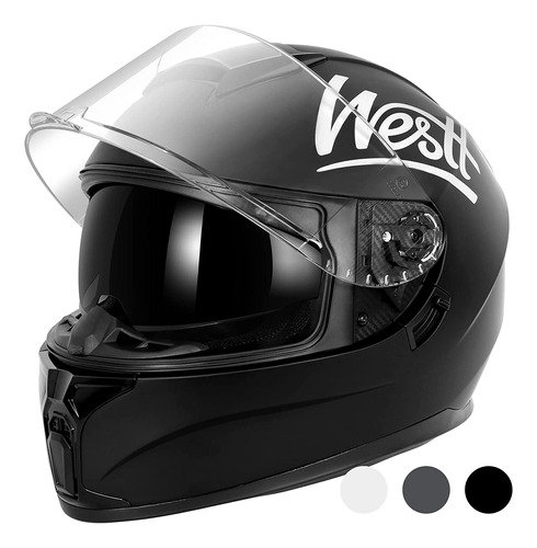 Westt Storm X- Casco Integral Para Motocicleta Con Doble Vis