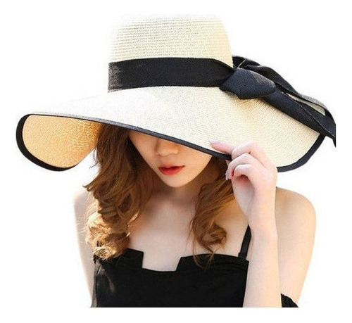 Sombrero De Playa Plegable Con Protección Uv Moda Mujer