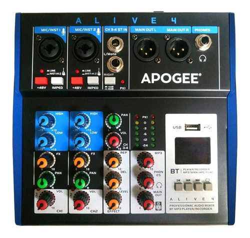 Consola Mixer 2ch + 1 Stereo Apogee Alive 4 