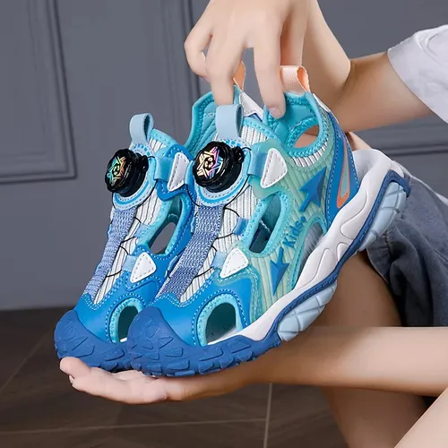 Sandalias De Lona Con Hebilla Giratoria Para Niños Y Niñas