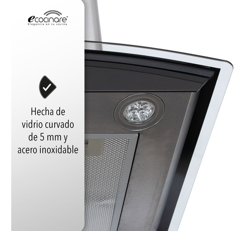 Imagen 5 de 9 de Campana De Cocina 60cm Para Pared Extractora Y Purificadora