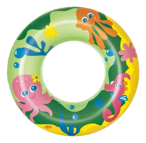 Salvavidas Inflable Pileta Aventuras Del Mar 51cm Bestway Color Pulpo