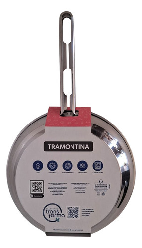 Sartén 24 Cm Acero Inoxidable Allegra Tramontina Gris