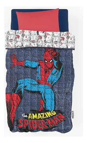 Cover Quilt Cubrecama Piñata 1 1/2 Plaza Spiderman Power Color Multicolor