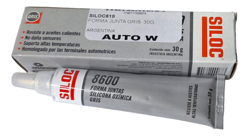 Siloc 8600 Gris Forma Juntas X 30g Sellador Silicona Oximica