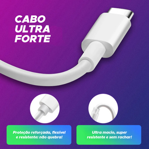 Cabo Carregador Usb Tipo C 6a Carregamento Rápido Para Xiaom