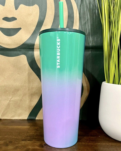 Starbucks Summer 2022 Teal/purple Blue Ombré Tumbler