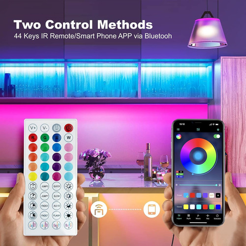 Luces Led De 32.8ft Dormitorio, Tira De Luces Rgb 5050 ...