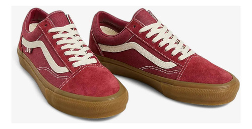 Zapatillas Vans Skate Old Skool Rojo Marrón