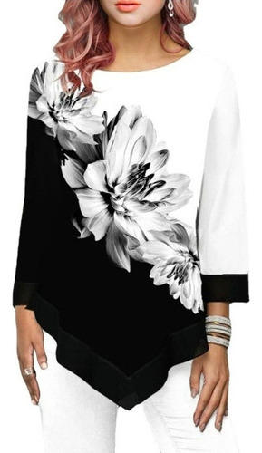 Camisa Estampado Floral Moda Mujer Talla 3/4