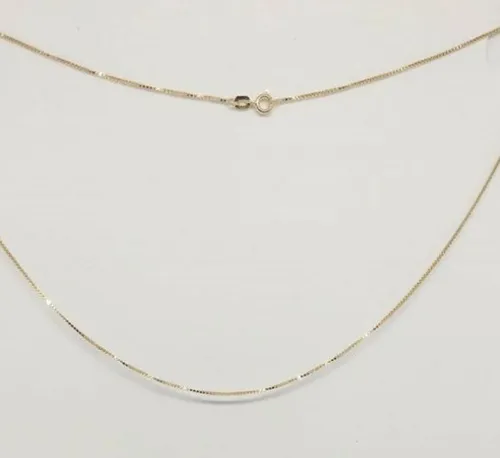 Corrente Gargantilha Veneziana Prata Maciça Banho Ouro 40cm