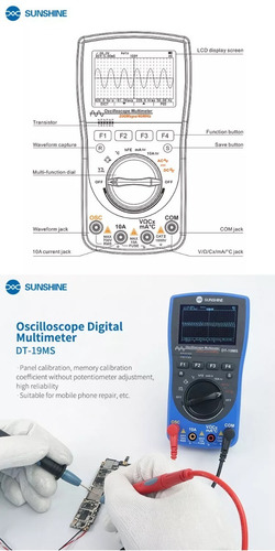 Multímetro De Osciloscopio 2 En 1 Sunshine 40mhz