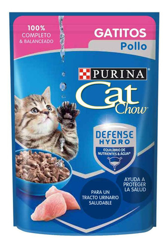 Sobres Pouch Cat Chow Gatito Pollo X 15 Unidades 
