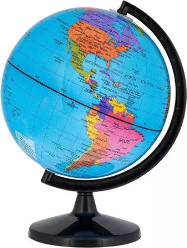 Globo Terraqueo Giratorio Didactico Mapa Con Base 14 Cm Color Multicolor