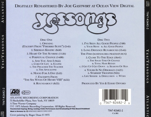 Yes Cd: Yessongs ( Germany - Doble - Sellado ) Estándar