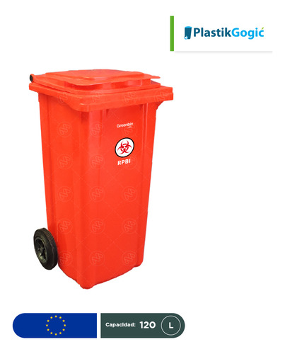 Contenedor Con 2 Ruedas Plastik Gogic Rpbi 120 L