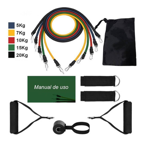 Kit Bandas De Resistencia Gym Fitness Portátiles