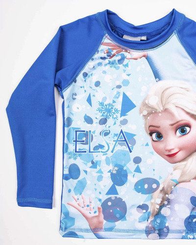 Remera Nena Supplex Agua Filtro Solar Uv Frozen Elsa Disney