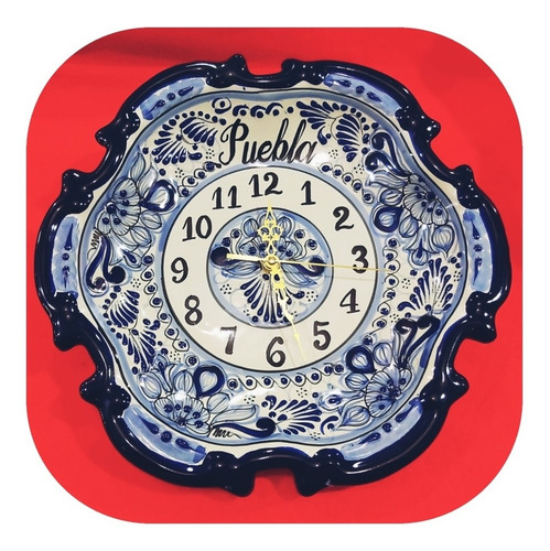 Reloj De Talavera Poblana 30 Cm Barroco Color Puebla