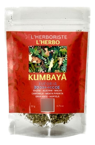Kumbaya L`herbo Euforia - Ervas E Flores Orgânicas 20g Sabor Natural