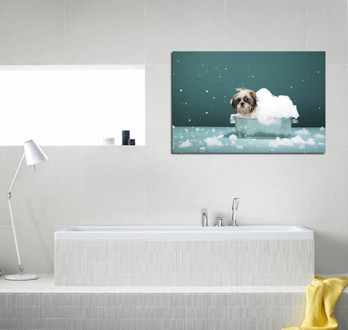 Vinilo Decorativo 20x30cm Perro Baño Peluqueria Canina M4