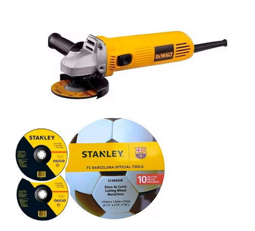 Amoladora Angular Dwe4010 Dewalt + 10 Discos Corte Stanley  