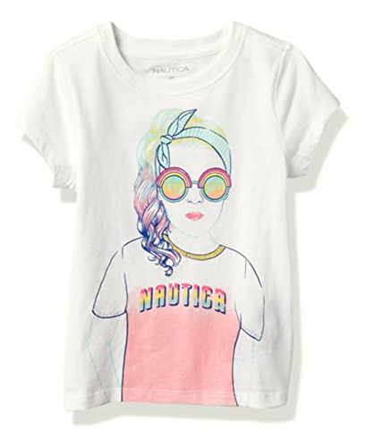 Nautica Playera De Manga Corta Para Niña Con Diseño