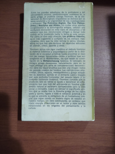 George Thomson. Los Primeros Filósofos (Usado)