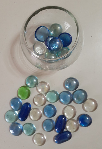 Imagen 2 de 8 de Bol Pequeño Con Metras Decorativas Y Porta Vela